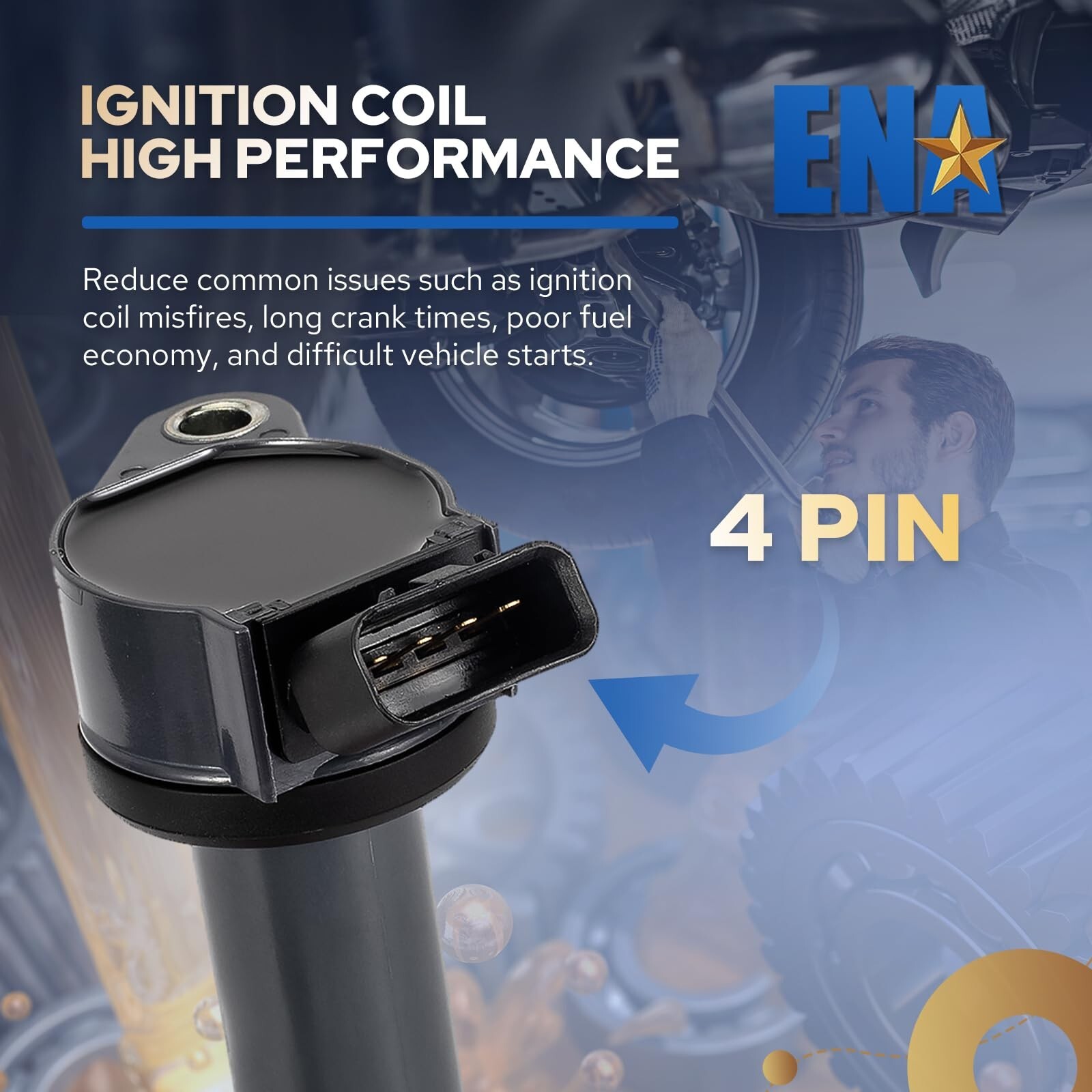 ENA Pack 6 Ignition Coil 3.5L V6 Compatible with Toyota Camry Sienna Avalon H…