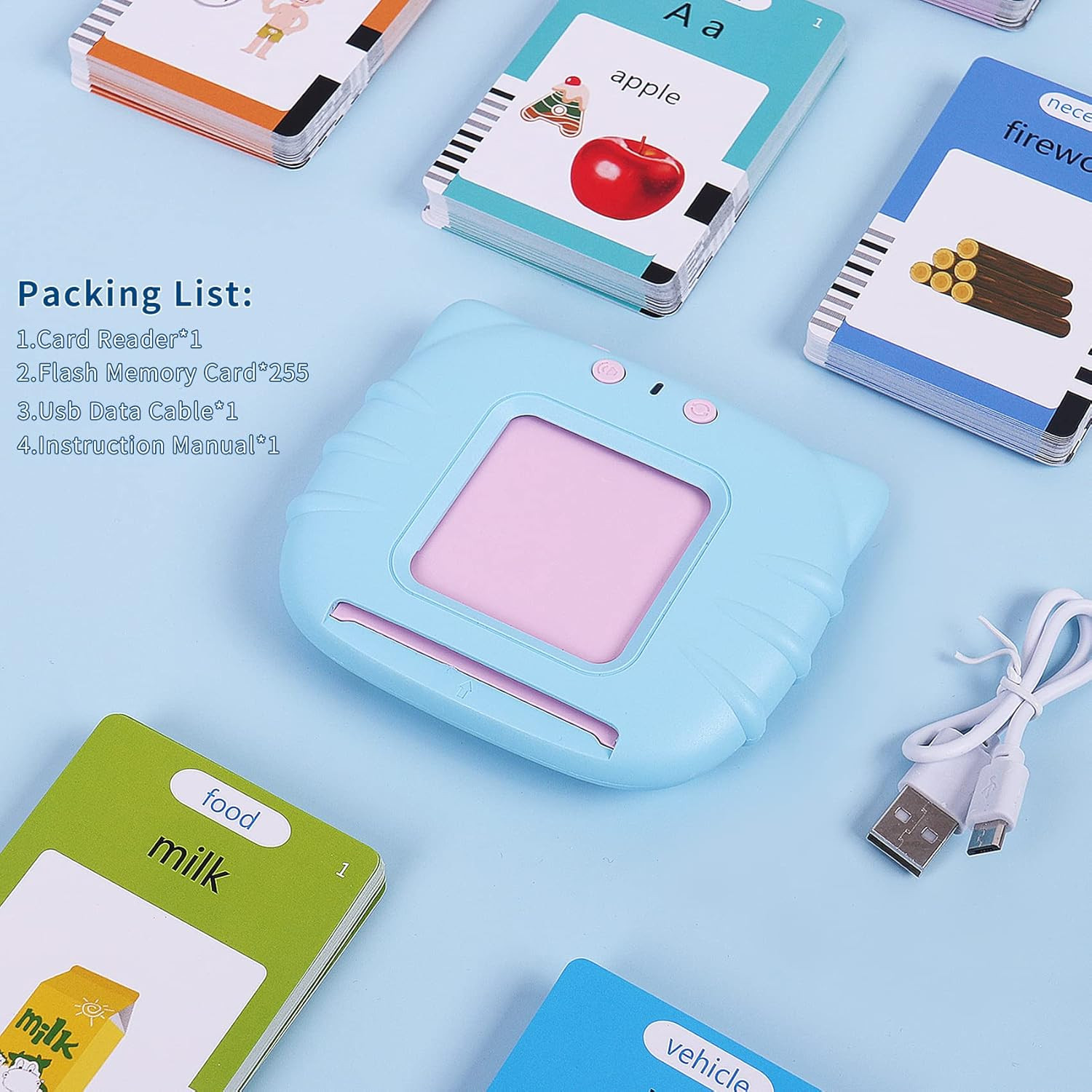 Talking Flash Cards for Toddler, Learning Toys for Toddlers 1-3 Pocket Speech, T