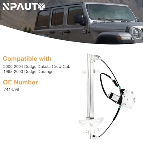 Rear Passenger Side Power Window Regulator with Motor Assembly Replacement for