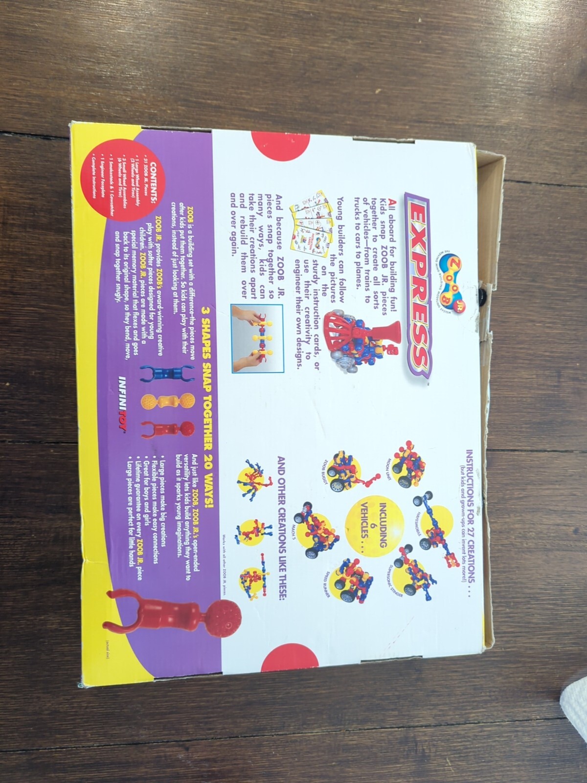 Infinitoy ZOOB Jr Express Train Set Buiding Modeling Toy