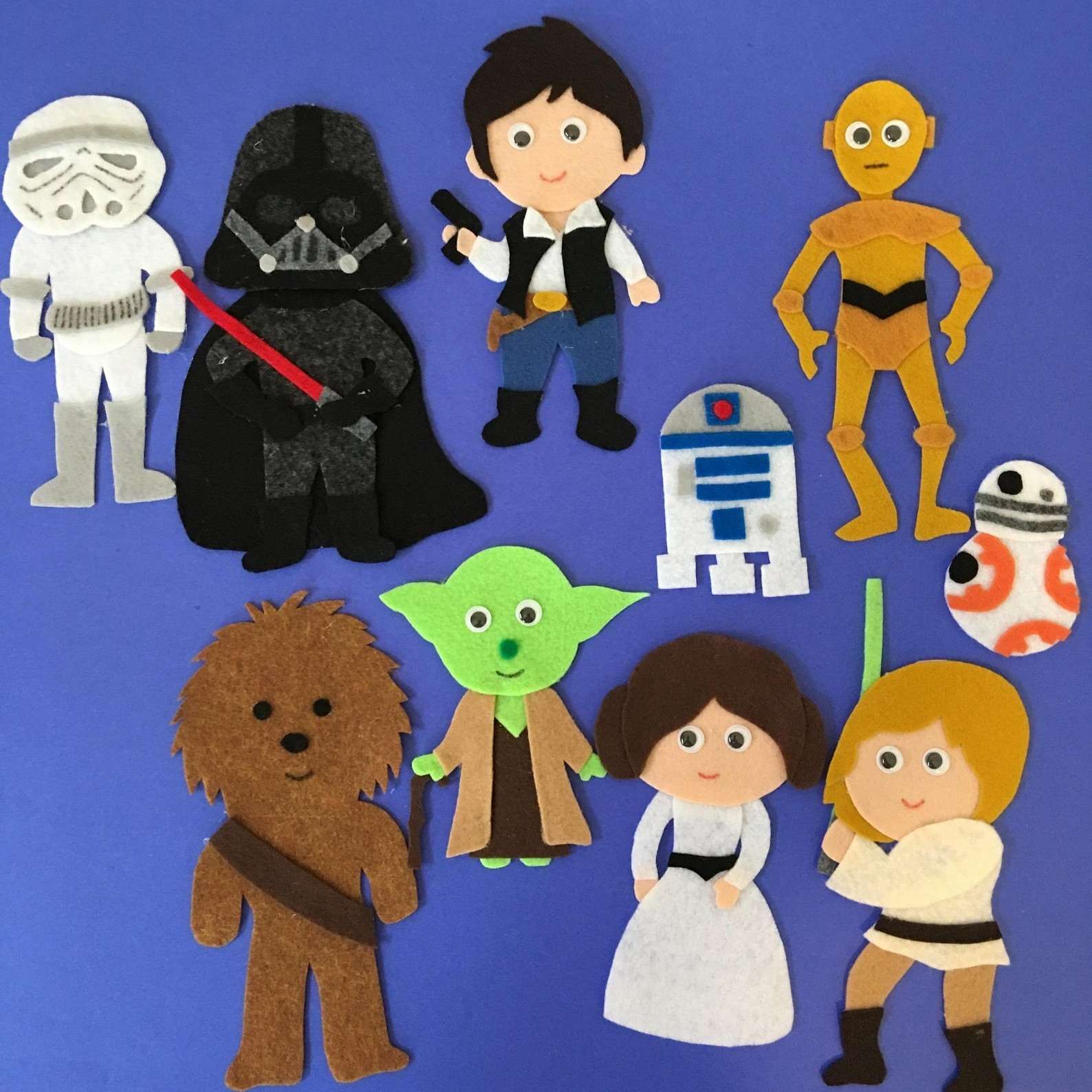 Star Wars Handcrafted Felt Characters for Felt or Flannel Board Play