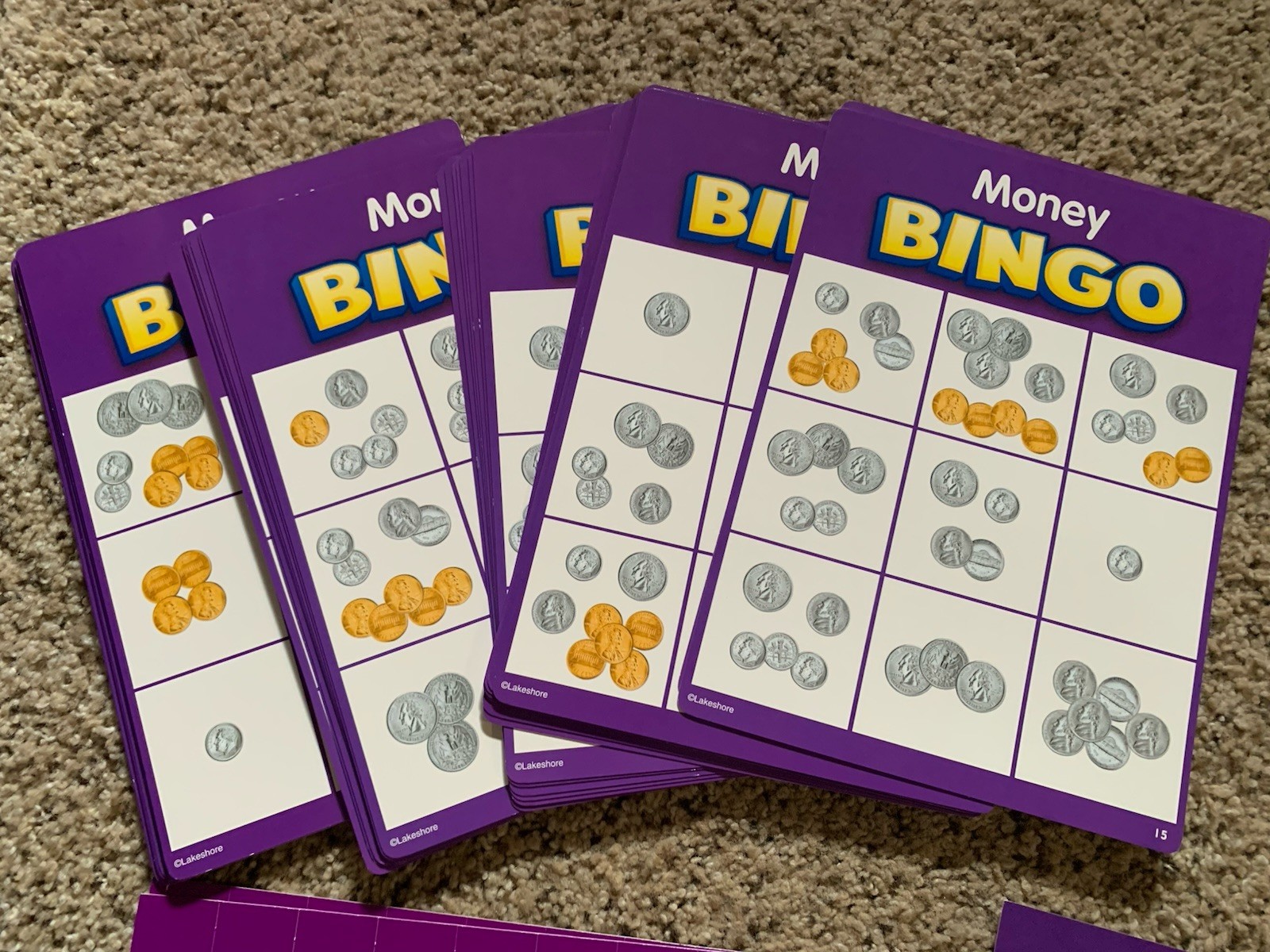 Classroom Bingo Games-Telling Time & Money-Ages 5 & Up-Up to 36 players VGC