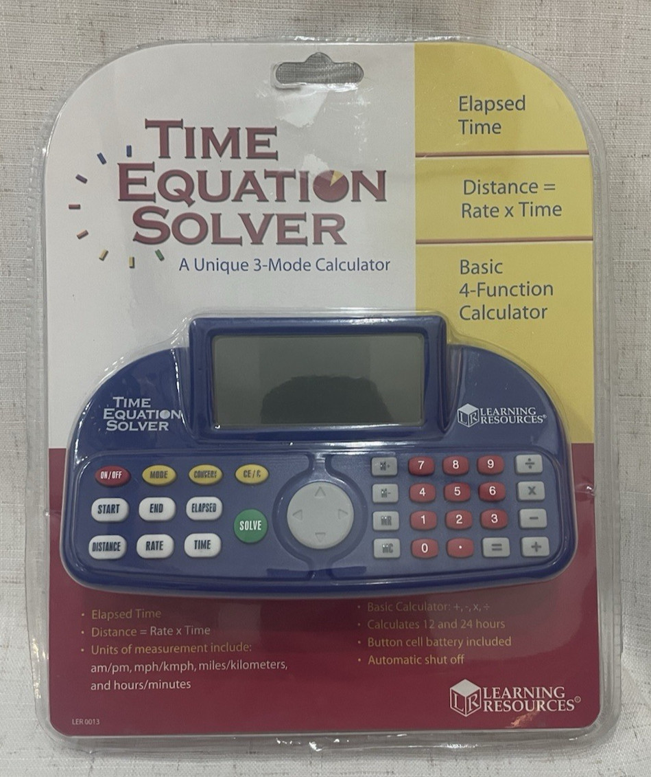 Learning Resources Time & Distance Equation Solver 3 Mode Calculator New