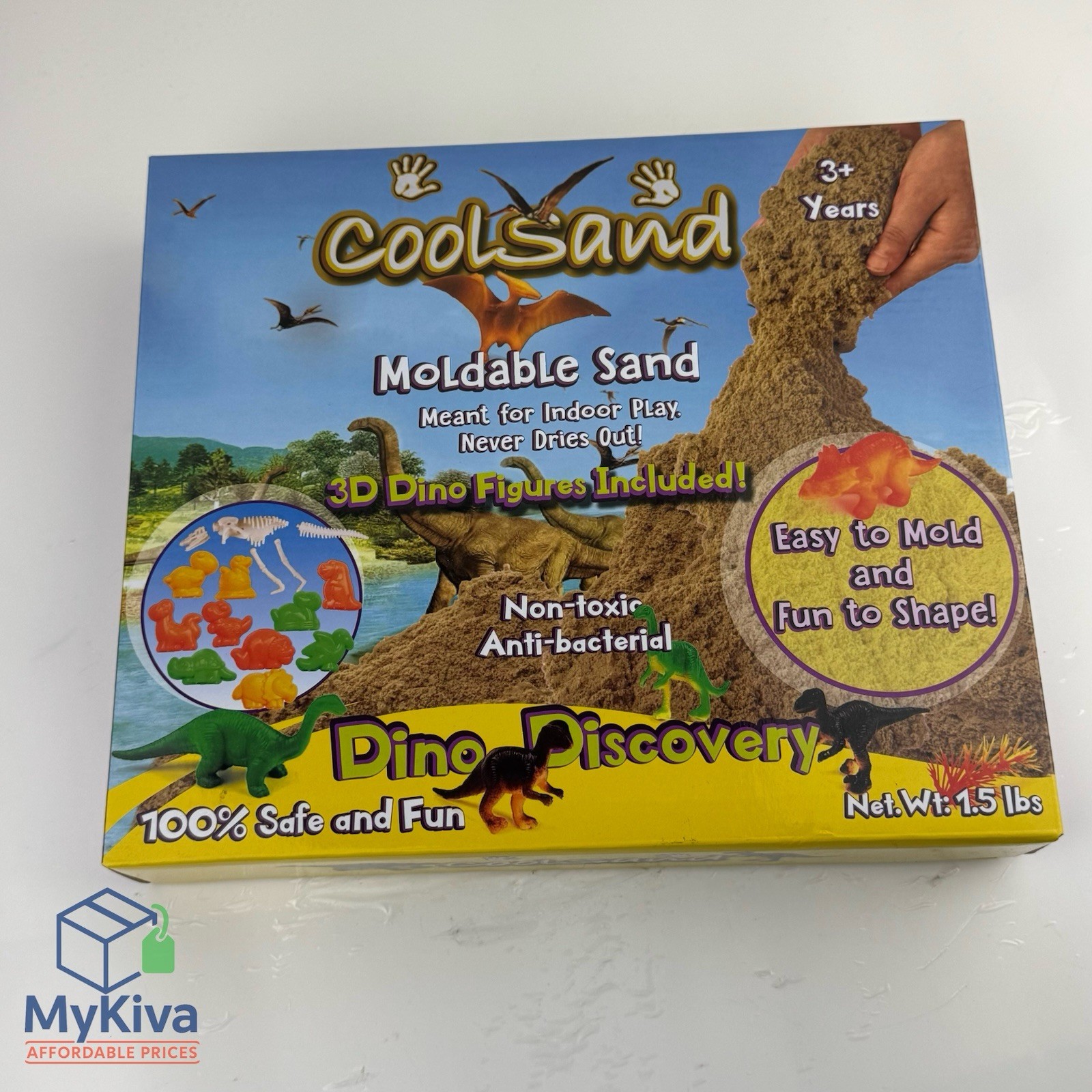 CoolSand moldable sand dino discovery set 3D dinosaur figures kids toy