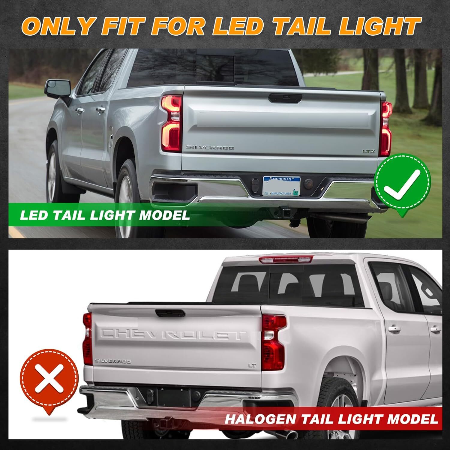 19-23 Chevy Silverado 1500 LED Left Driver Side Tail Light GM2800311 & Harness
