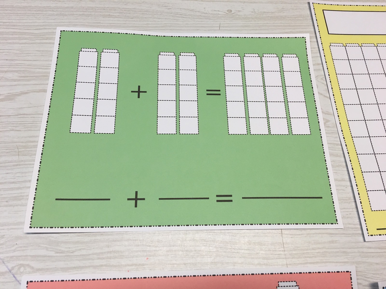 Write-On/Wipe-Off Unifix Cube Mats 20PCS CLASSROOM SET