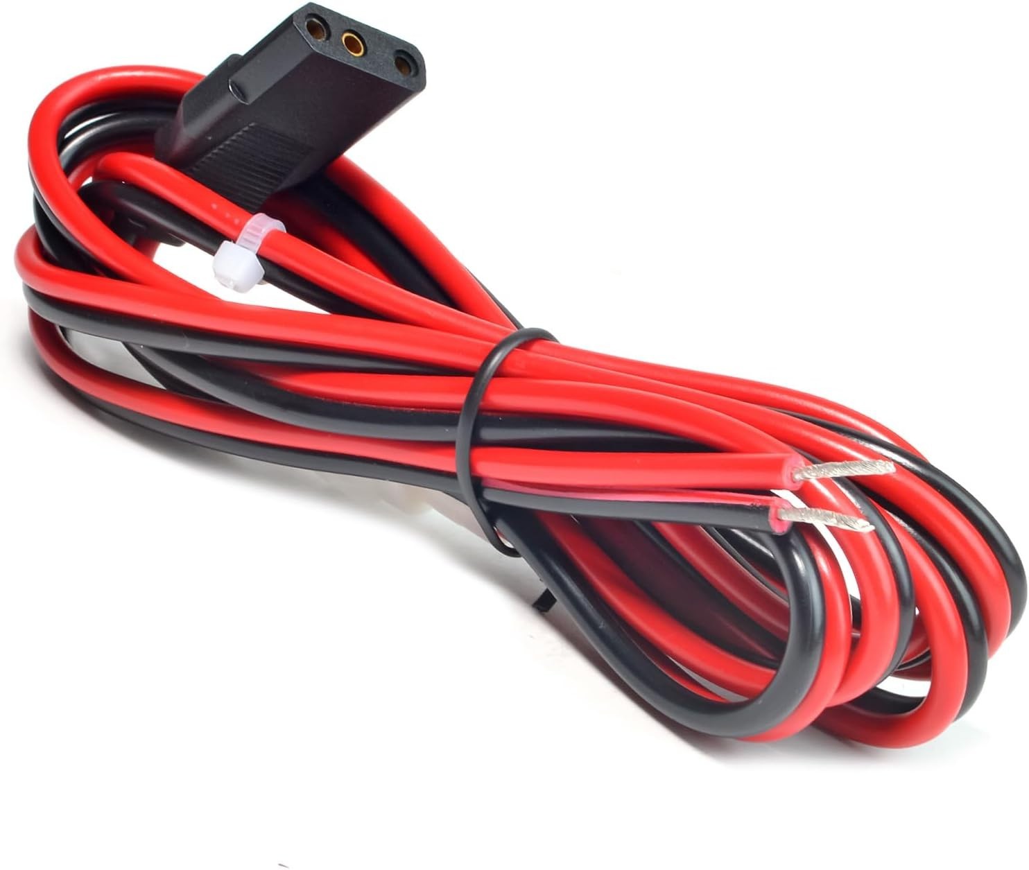 2-Wire 3 Pin CB Radio Power Cord with Stripped Ends, 4.8 ft Fused Power Cable