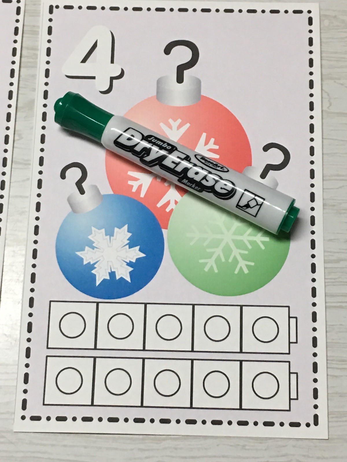 Christmas Ornament – Laminated Unifix Frame Set – teaching supplies