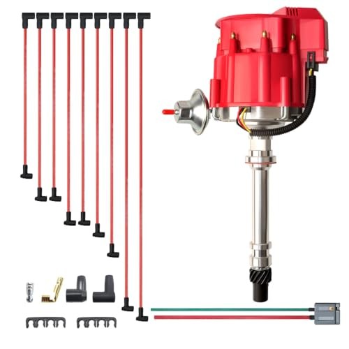 Racing HEI Distributor&Spark Plug Wires & Free Pigtail Wire Harness Combo Kit Re
