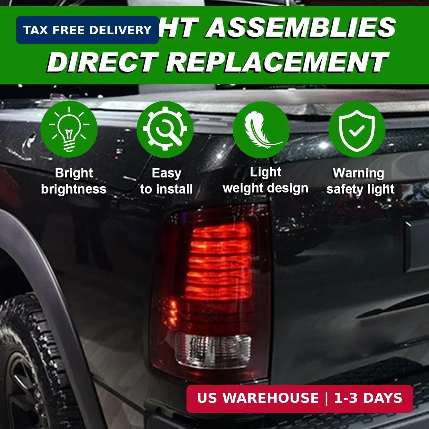 Lochnchn LED Tail Light Compatible with 2013-2018 Ram 1500,2014-2018 Ram 2500/35