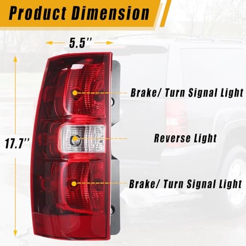 Tail Light Compatible With 2007-2014 Chevy Tahoe Suburban Right Passenger Side
