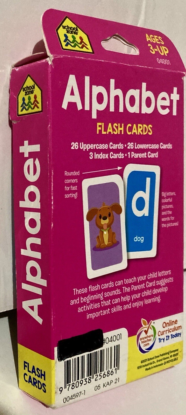 School Zone Alphabet Flash Cards Deck Home School Age 3+