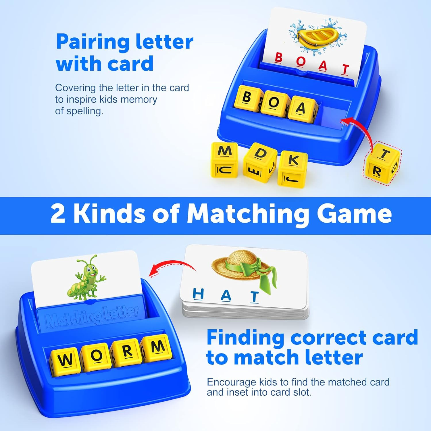 Learning Games for Kids Ages 3-8, Matching Letter Game for Kids Toys Ages 3-8 Ed