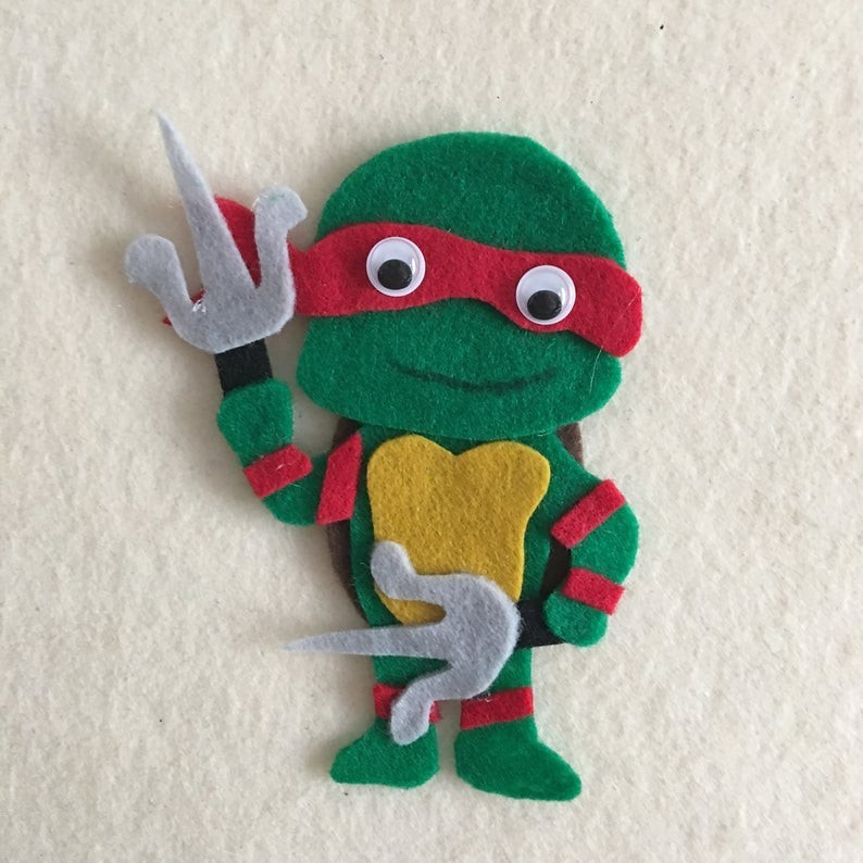 Ninja Turtle Handcrafted Felt Characters for Felt or Flannel Board Play