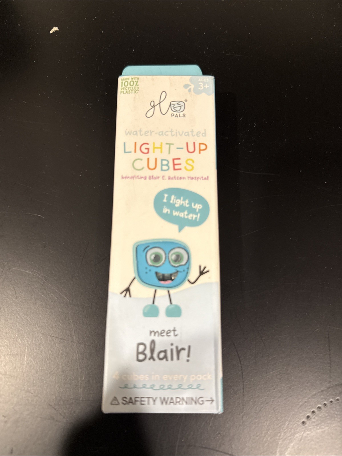 Glo pals Blair Water Activated Light Up Cubes Blue Sensory Play 4 cubes NIB