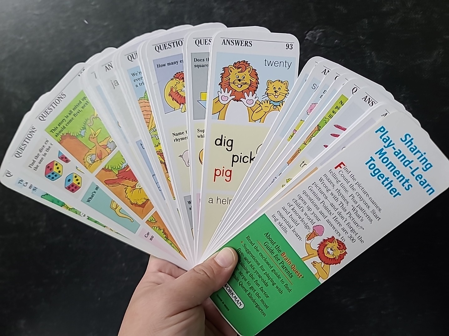 Brain Quest Ages 5-6 Kindergarten Set of Cards 300 Questions Answers 3rd Edition