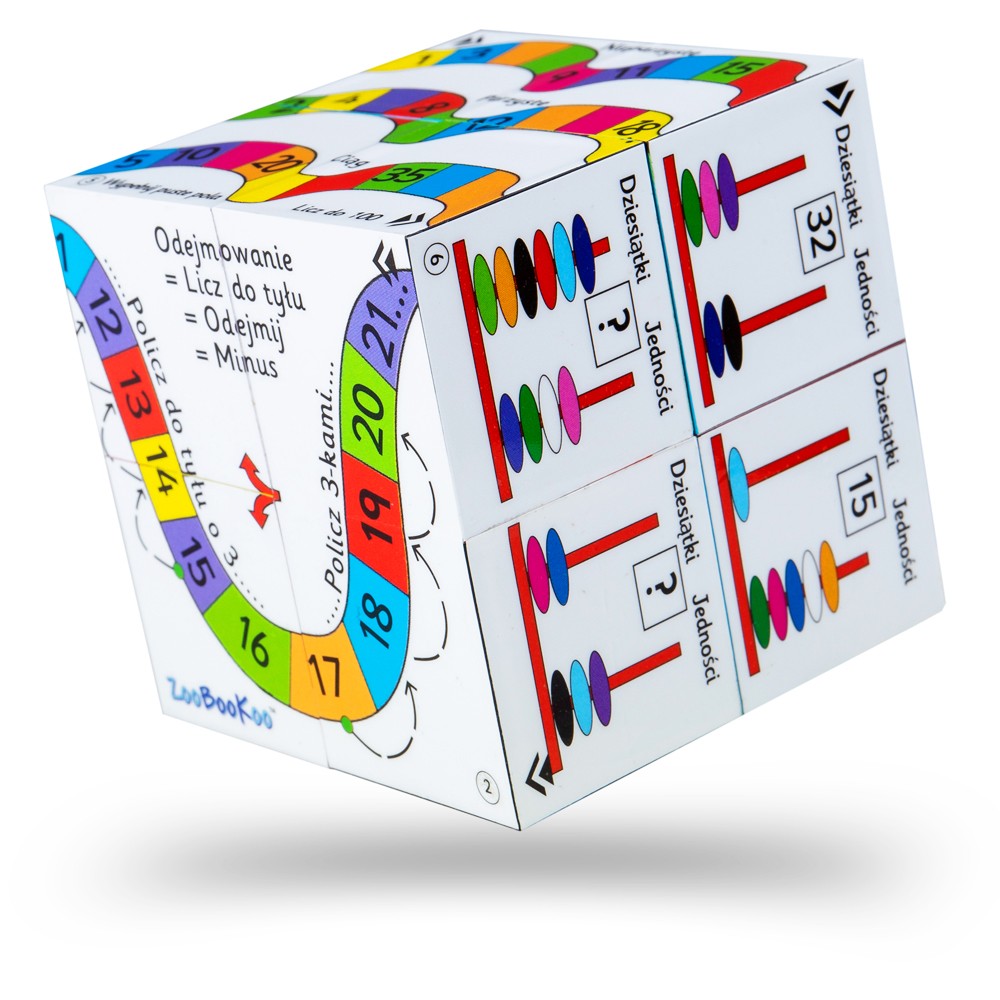 ZooBooKoo Polish Addition and Subtraction Cubebook – Fold-Out Cube