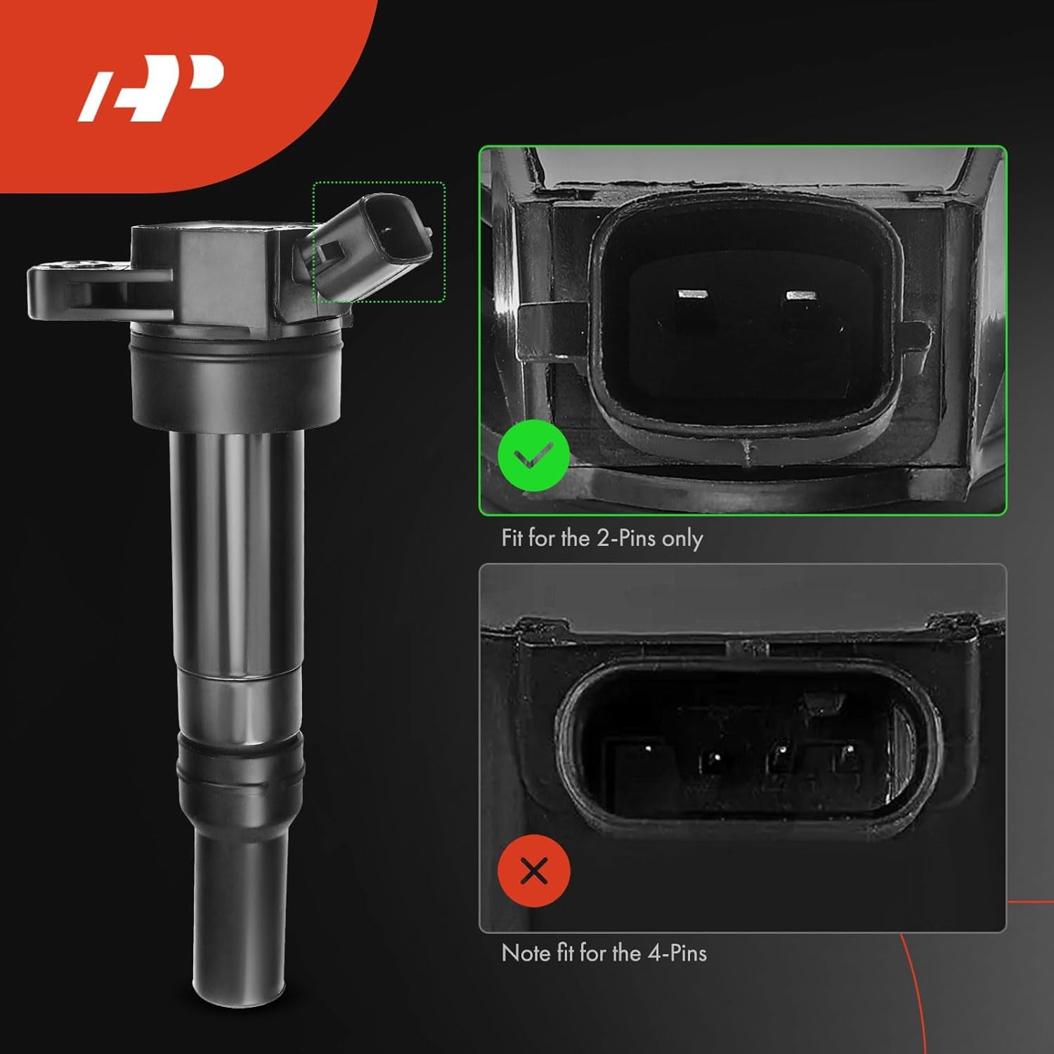 Complete Pack of 6 APM Set of 4 Ignition Coil Pack (2-pin) and Iridium