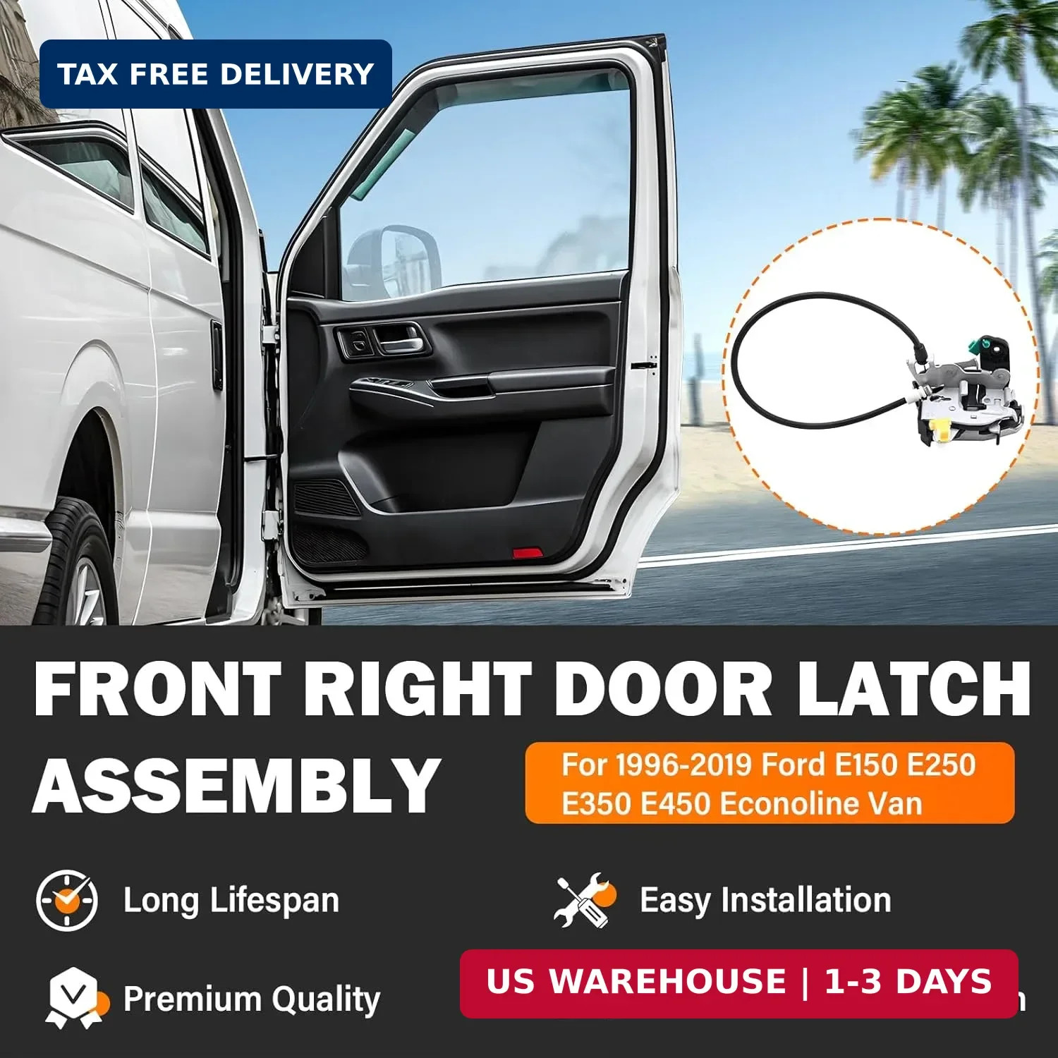 Front Right Passenger Side Door Lock Latch Assembly – Replaces 6C2Z-1521812-A, 6