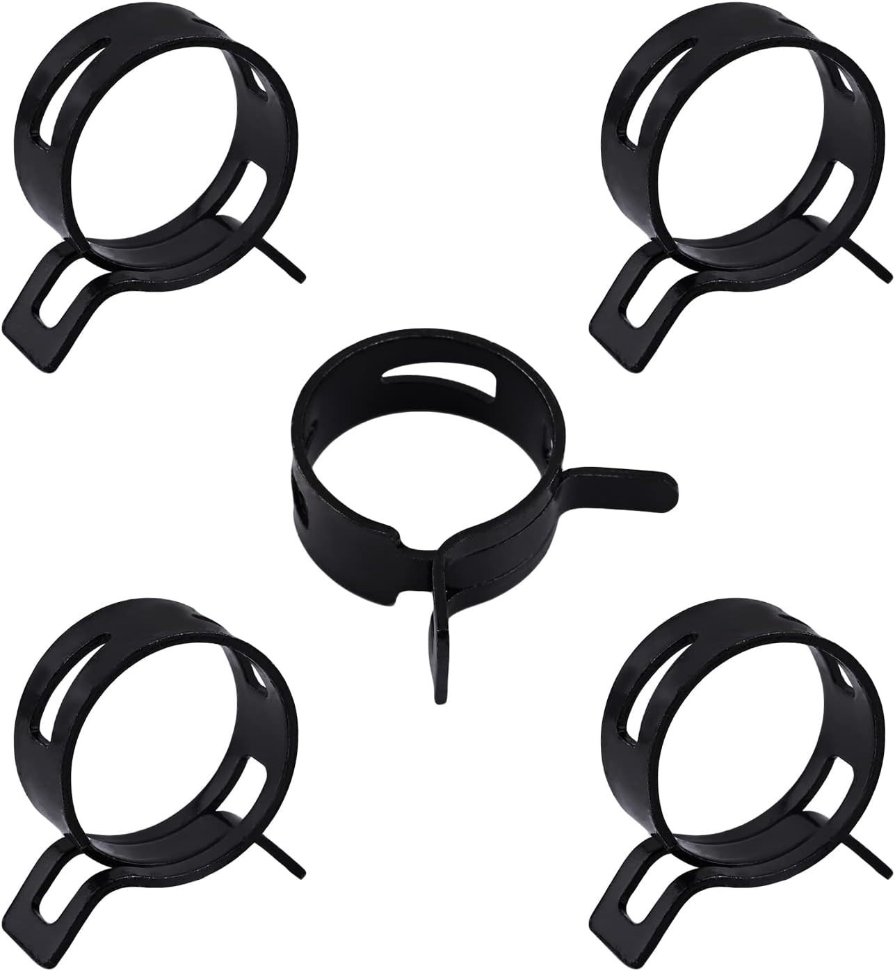 5Pcs 1.02″26mm ID Spring Band Hose Clamps, Black Hose Clamp Fit for 1-3/16″ O…