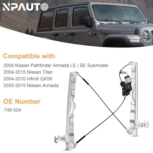 NPAUTO Front Left Driver Side Power Window Regulator with Motor Replacement for