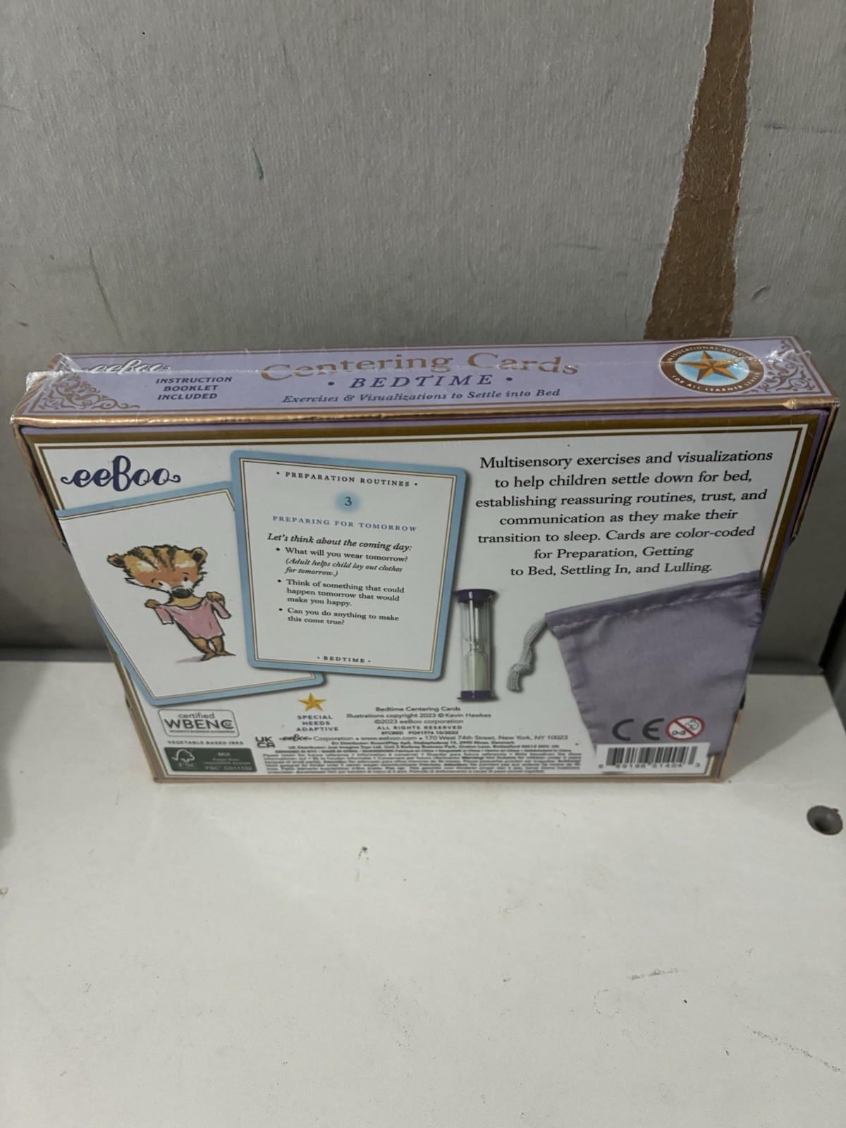 EeBoo Bedtime Centering Cards Exercises & Visualizations 36 Cards Bag Timer