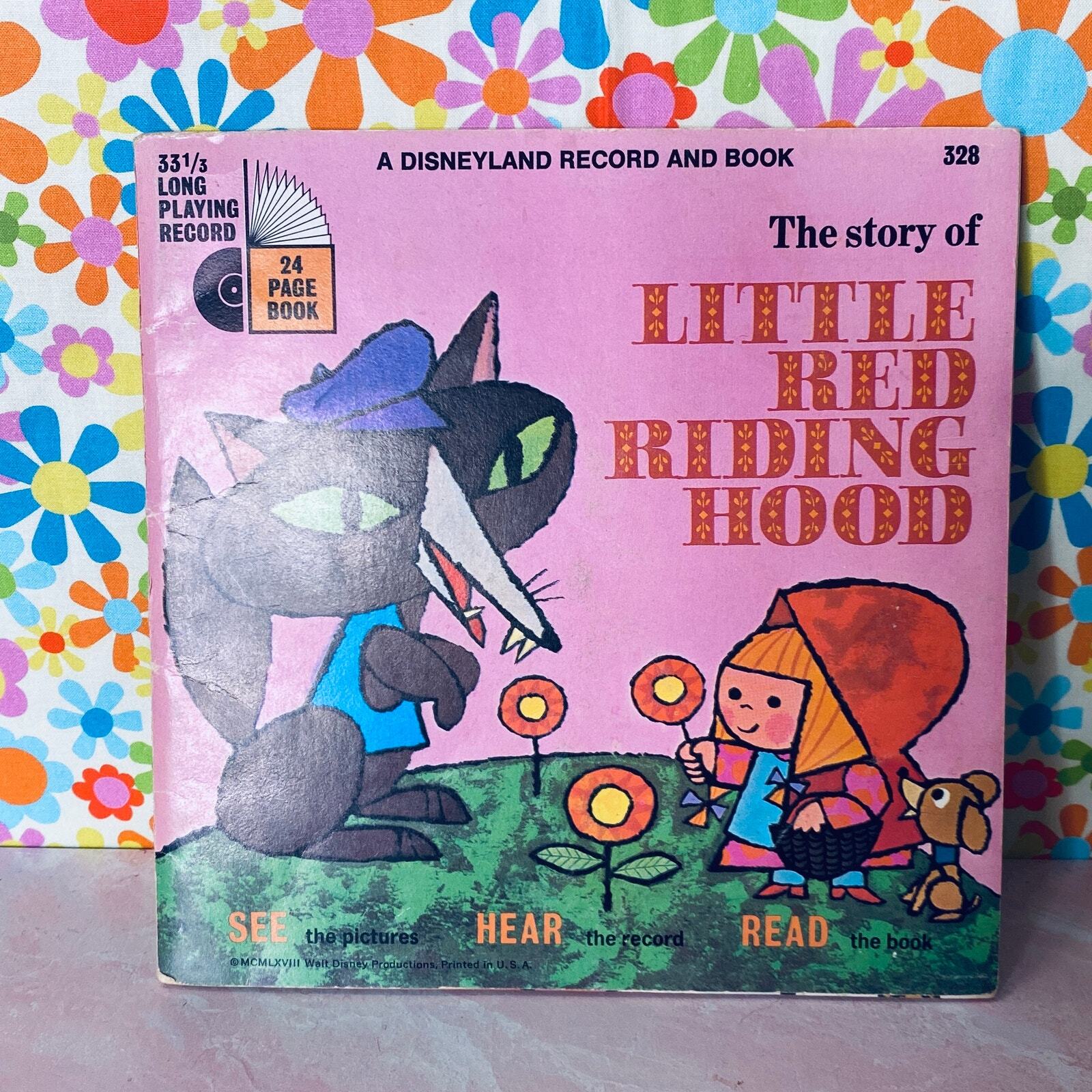 Vintage 1968 Disneyland Record & Book-The Story of Little Red Riding Hood