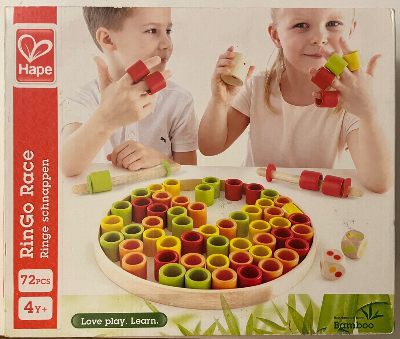 Hape RinGo Race Game~ Bamboo~ Eco-Friendly~ Ages 4-7~ COMPLETE