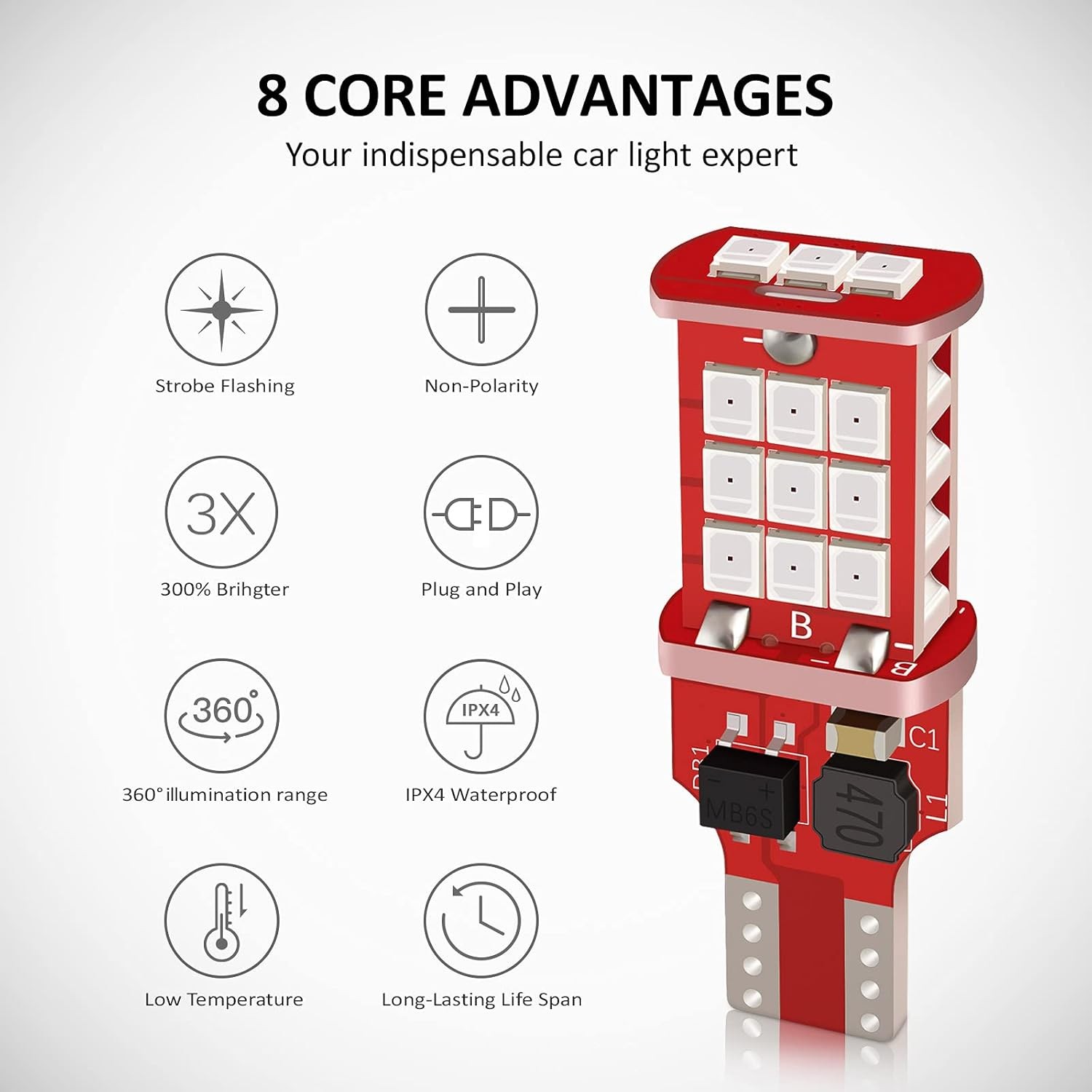 LED Bulb Strobe Third Brake Center Light