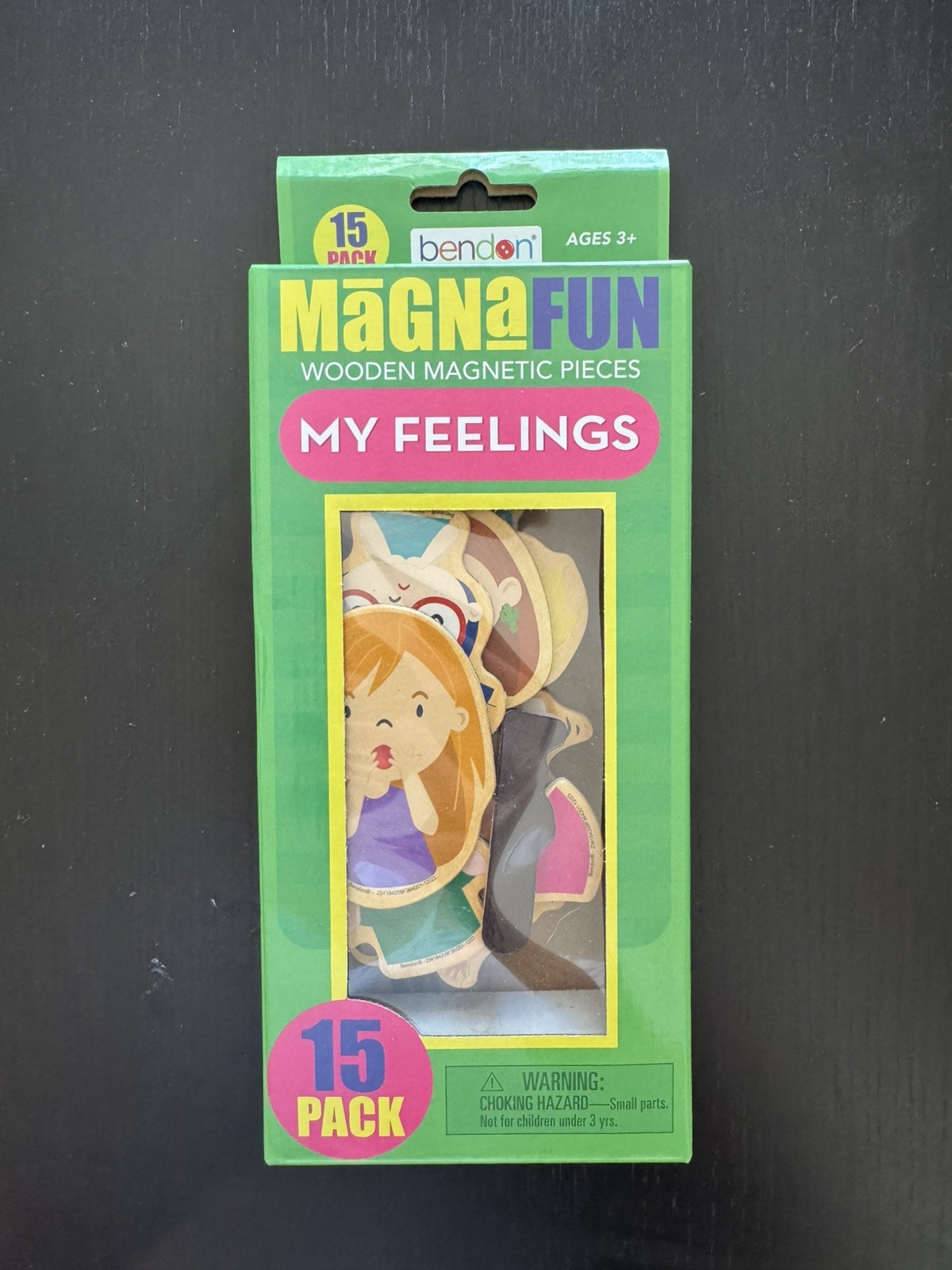 Bendon Magnafun Wooden Magnetic Pieces My Feelings Emotions 15 Pack- NEW