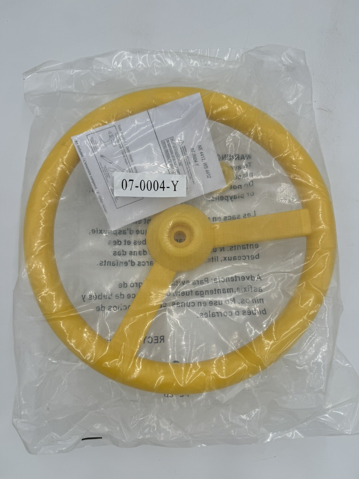 Gorilla Playsets 07-0004-Y Yellow 3 Spoke Steering Wheel w/Mounting Hardware