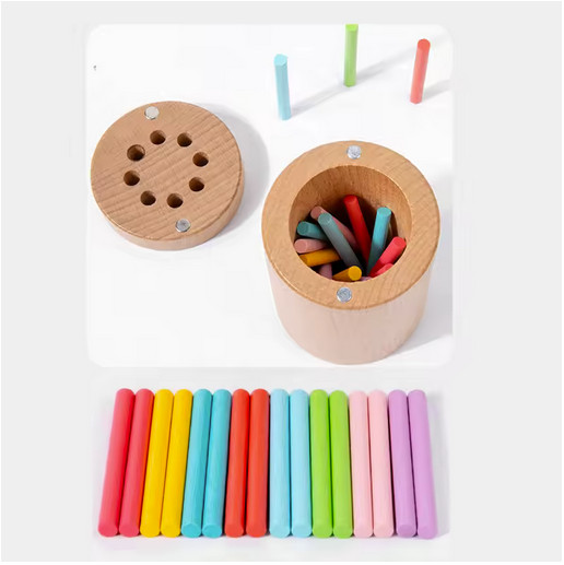 Montessori Wooden Color Sorting Toy Fine Motor Learning Set