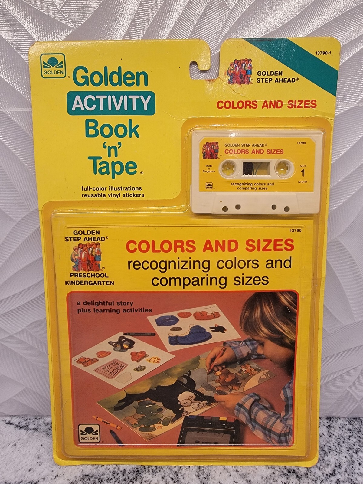 Golden Activity Book & Tape set NEW SEALED Colors And Sizes Vintage NOS