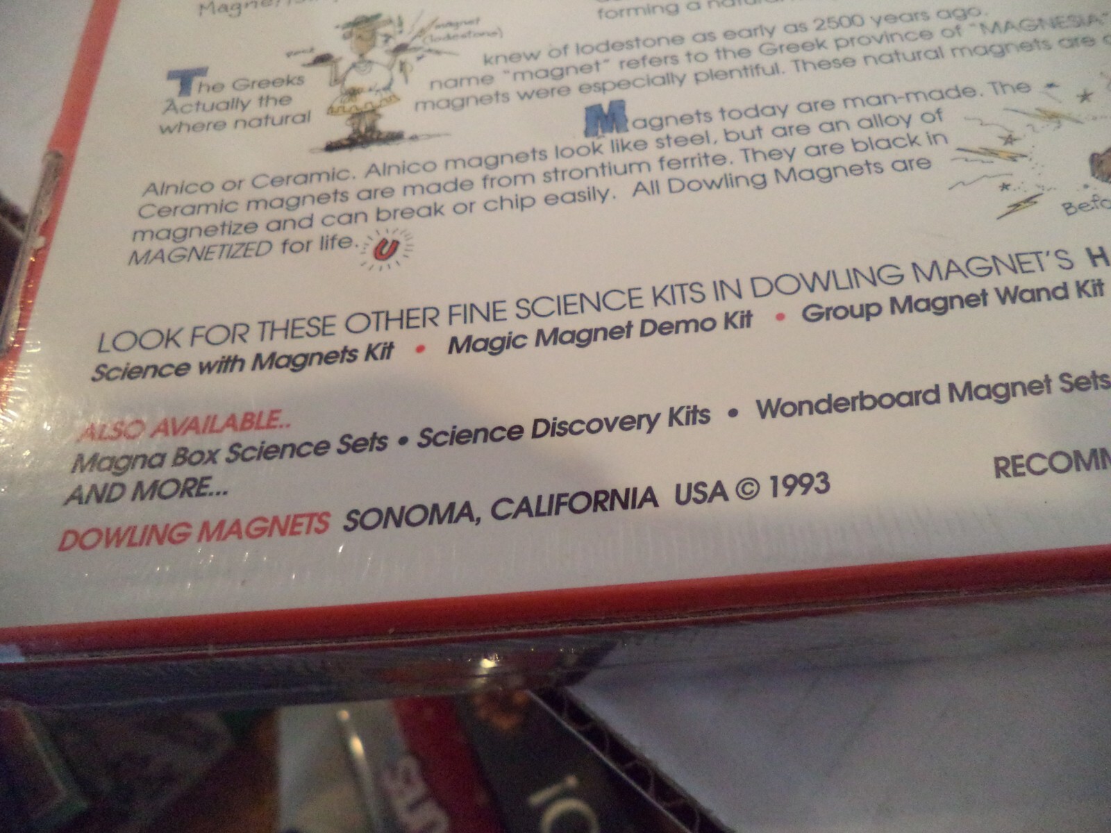 Vintage Dowling Magnets Very First Magnet Kit Great For Homeschool Science 1993