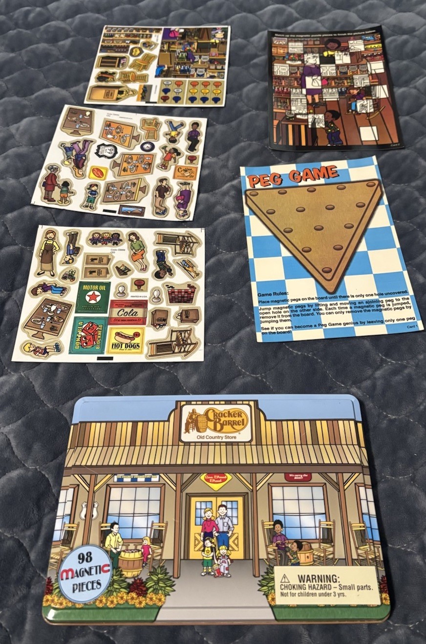 Cracker Barrel Old Country Store, 98 Magnetic Play Set In Tin Container. New*