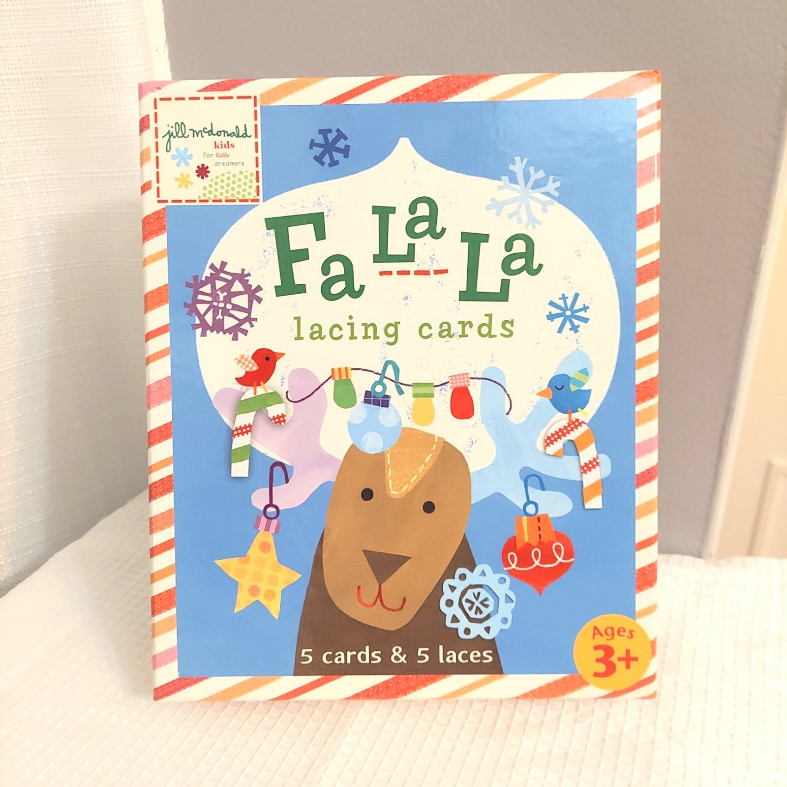 Fa La La Lacing Cards Kids Craft Hand Eye Coordination Christmas Holiday 2014