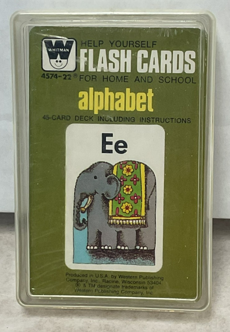 VINTAGE SEALED UNOPENED WHITMAN HELP YOURSELF FLASH CARDS – ALPHABET 45 CARDS