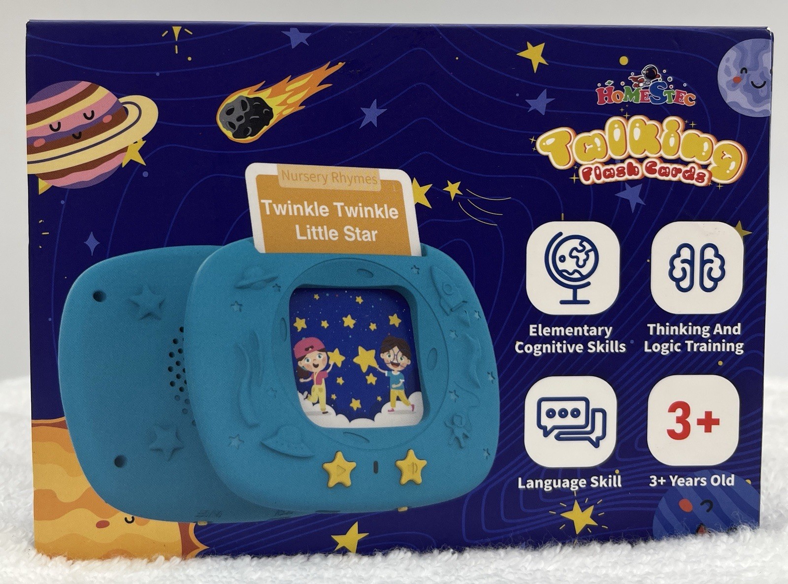 Toddlers Talking Flash Cards Sight Words Speech Therapy Toys Learning Blue USA