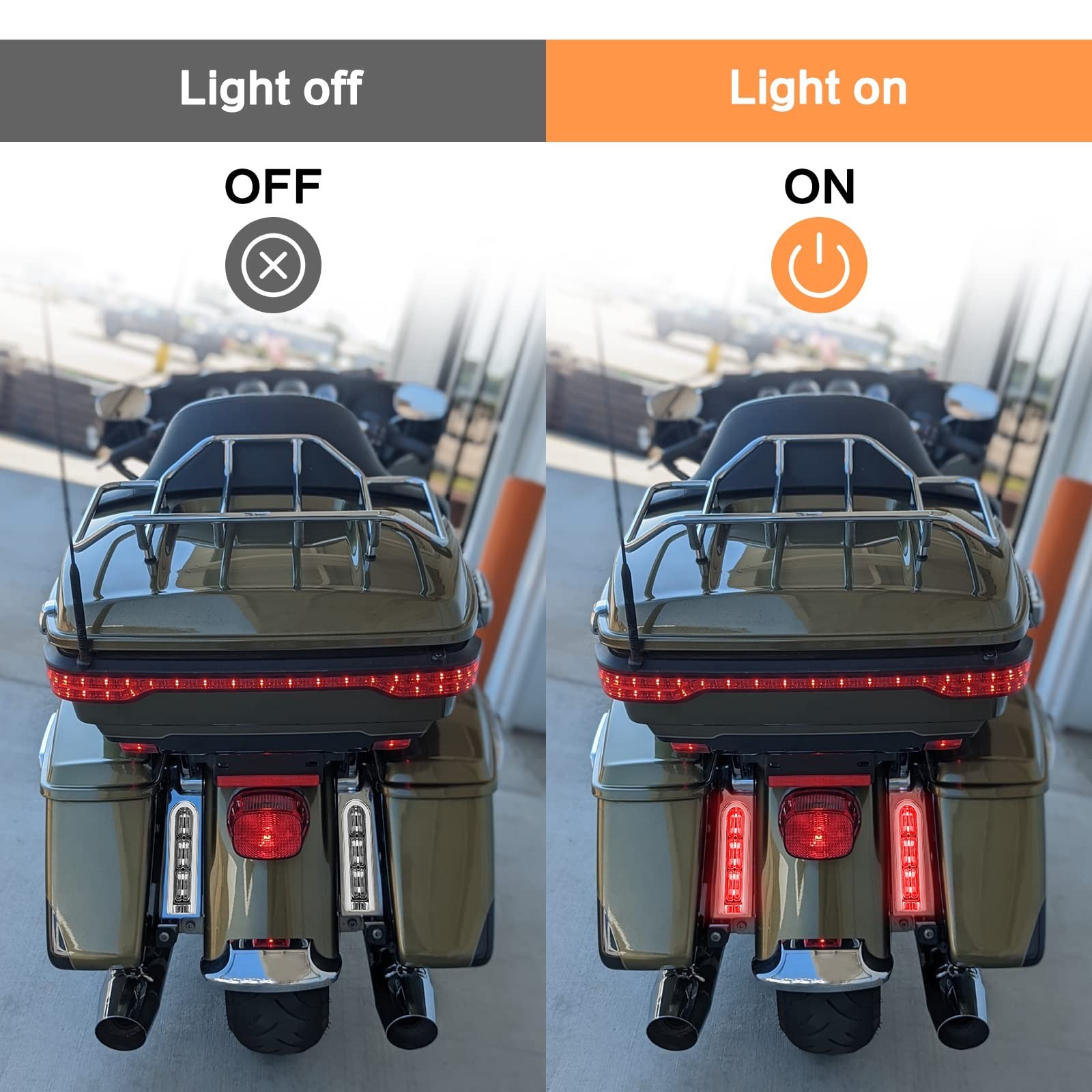 Motorcycle Rear Saddlebag Accent LED Light Insert Filler Support Black Replac…