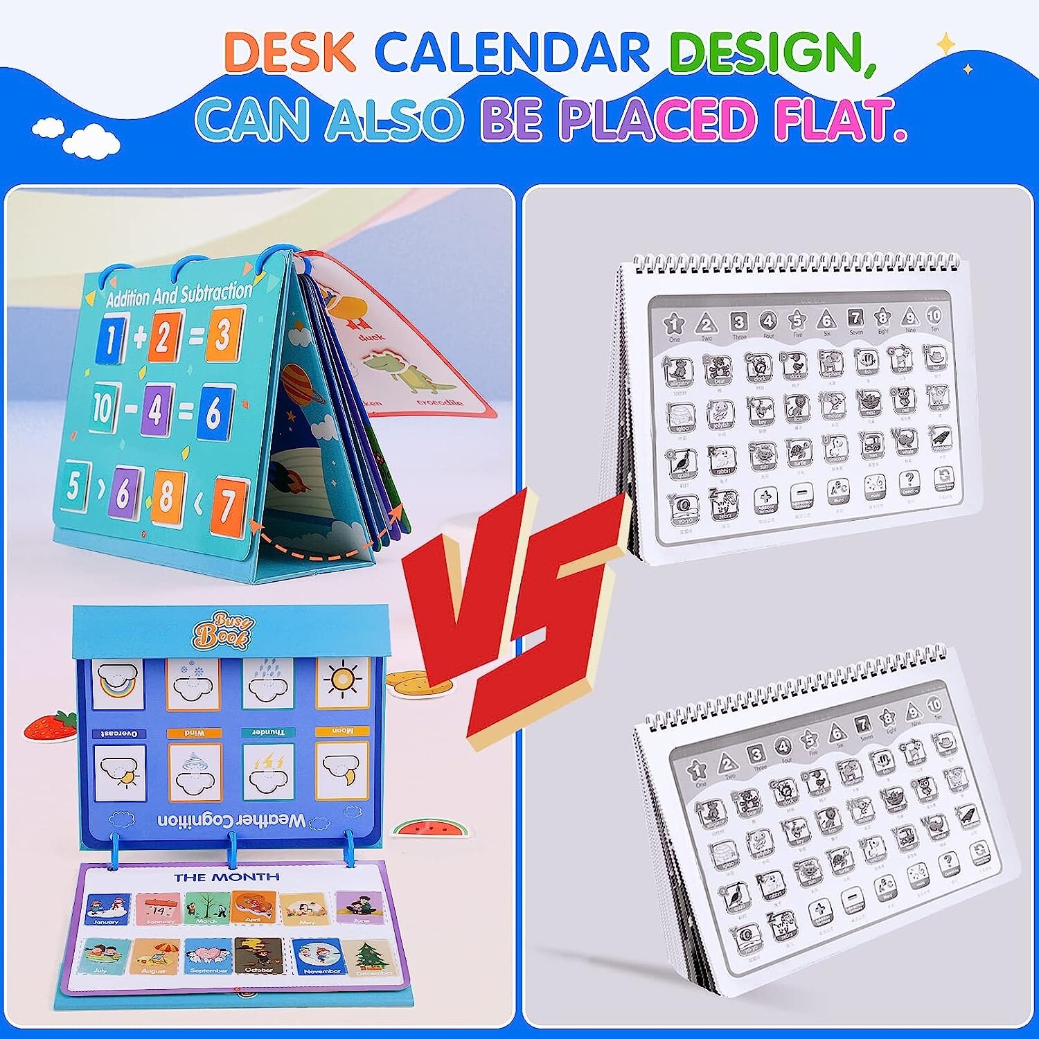 Busy Book for Kids, Preschool Workbook Activity Binder, 17 Themes with 3 Markers