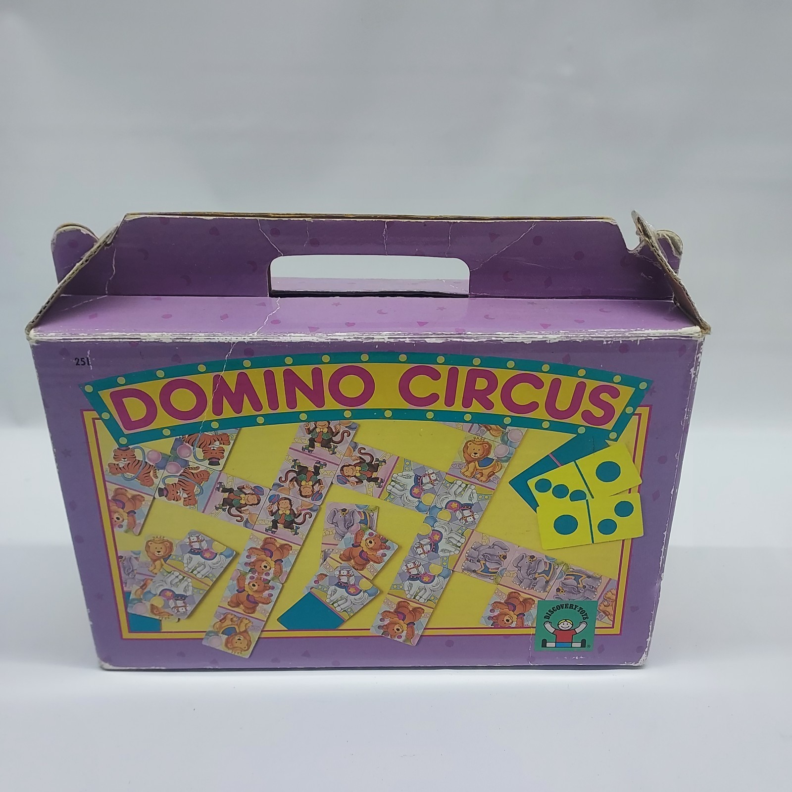 Vtg Discovery Toys DOMINO CIRCUS Game Dual Sided Matching Animals/Domino Dots