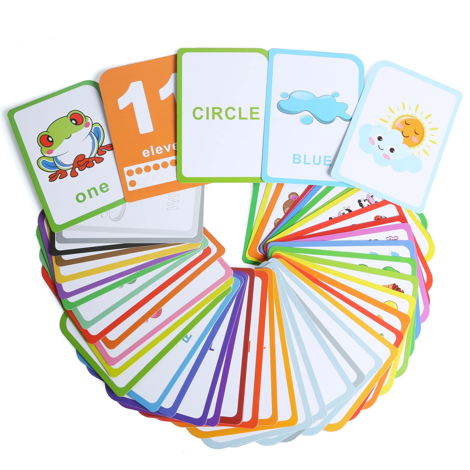 Flash Cards for Toddlers – 52 Double Sides Cards for Numbers, Colors, Shapes …
