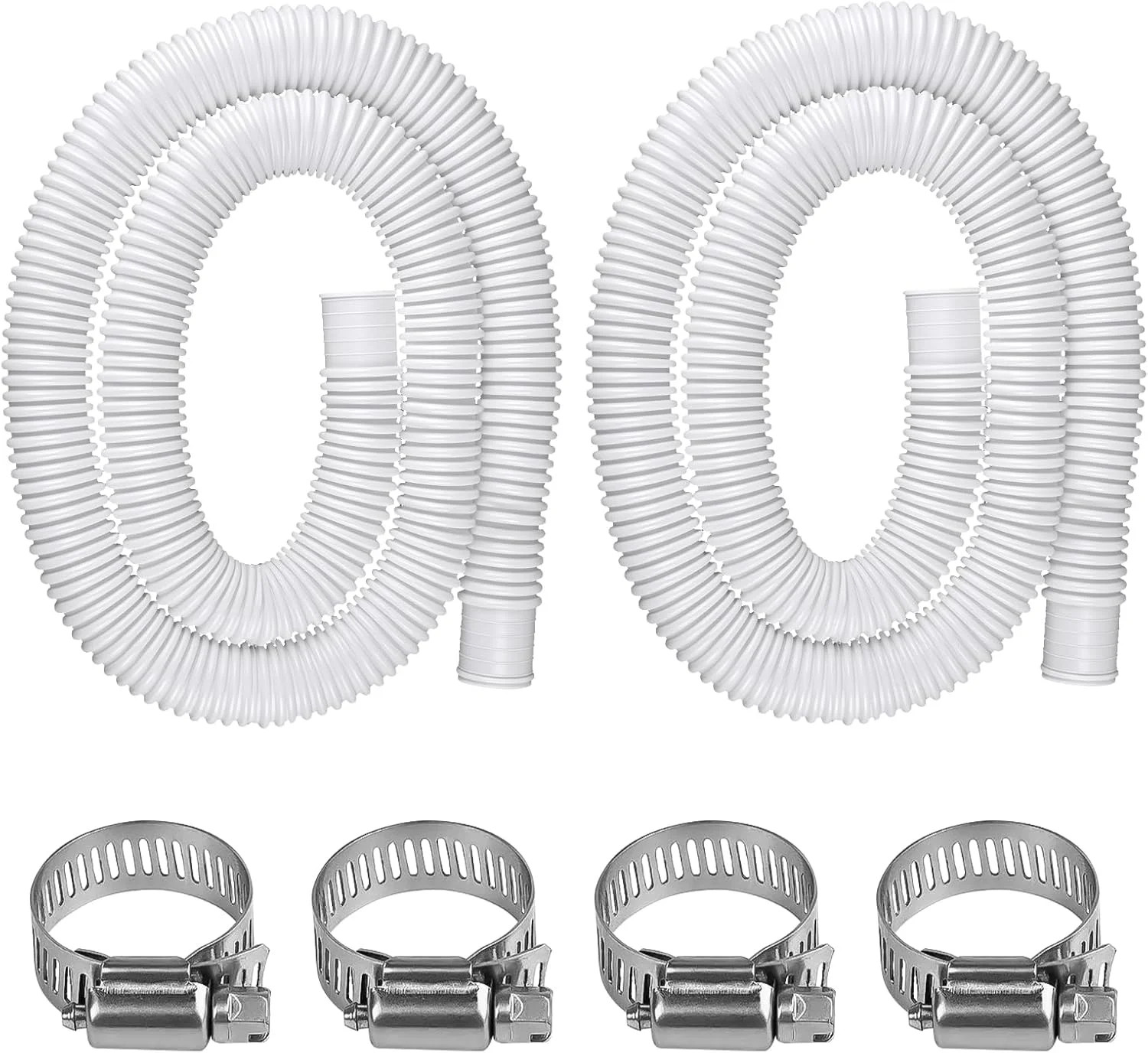 2Pack Pool Pump Replacement Hose for Above Ground Pools, 1.25 x 59 Inch Pool Fil