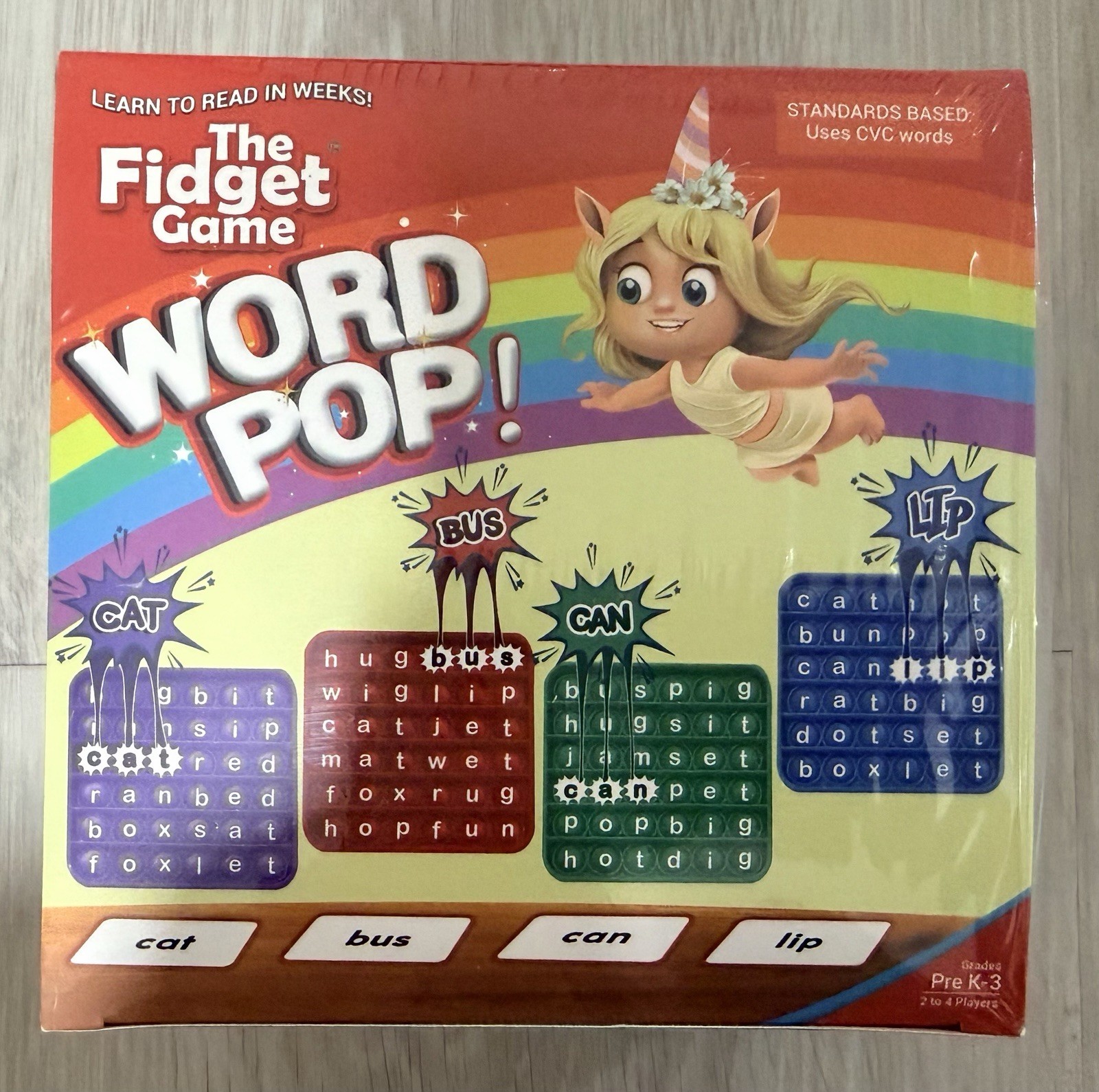 The Fidget Game Word Pop CVC Words Cards PreK-3 Educational NEW SEALED
