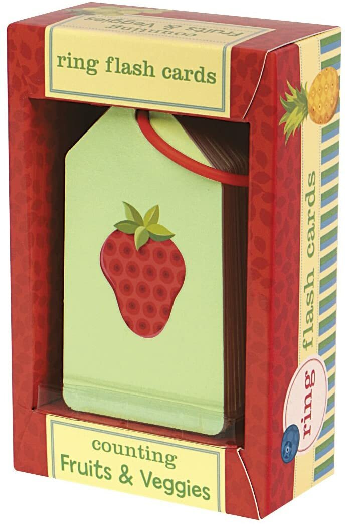 Mudpuppy Counting & Math Ring Flash Cards Fruit/Vegetable educational toy NEW