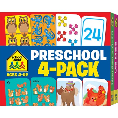 SCHOOL ZONE PRESCHOOL 4-PACK FLASH CARDS