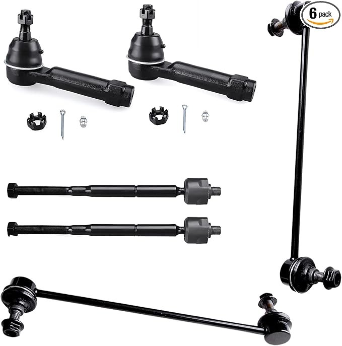 6pc Front Sway Bar Inner Outer Tie Rod End Kit K80258 EV80645 ES800408 for Jeep
