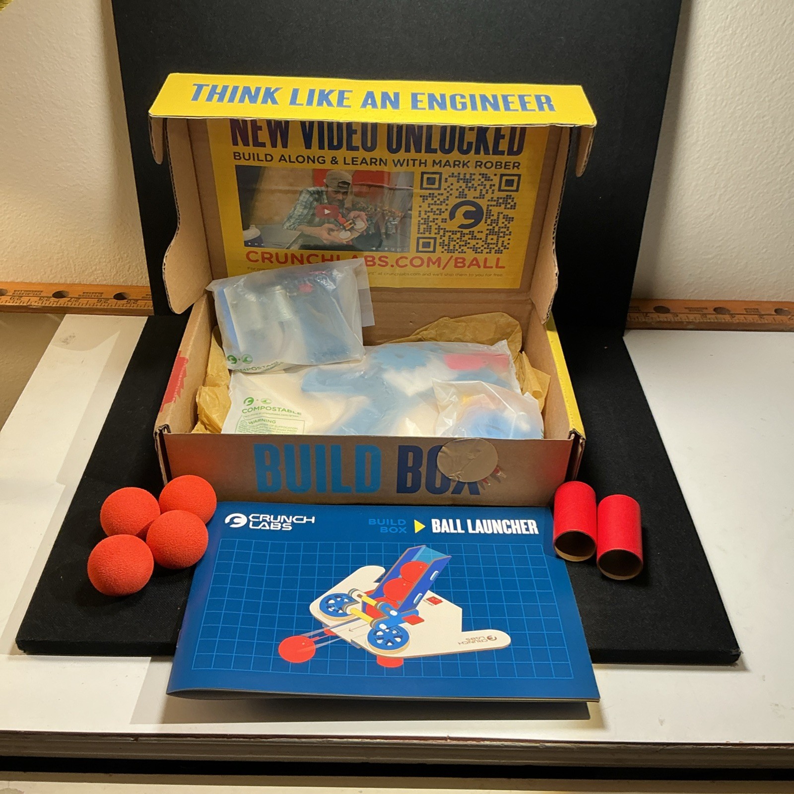 Crunch Labs By Mark Rober S.T.E.M. Build Box Ball Launcher Think Like Engineer