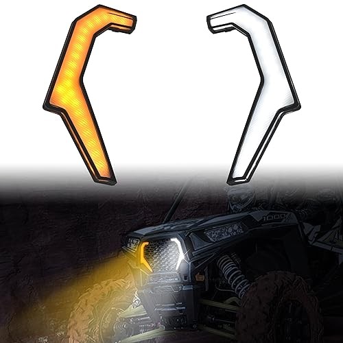 Turn Signal Fang Lights for RZR, Front Grill Lamps Turn Signal Grille Fang