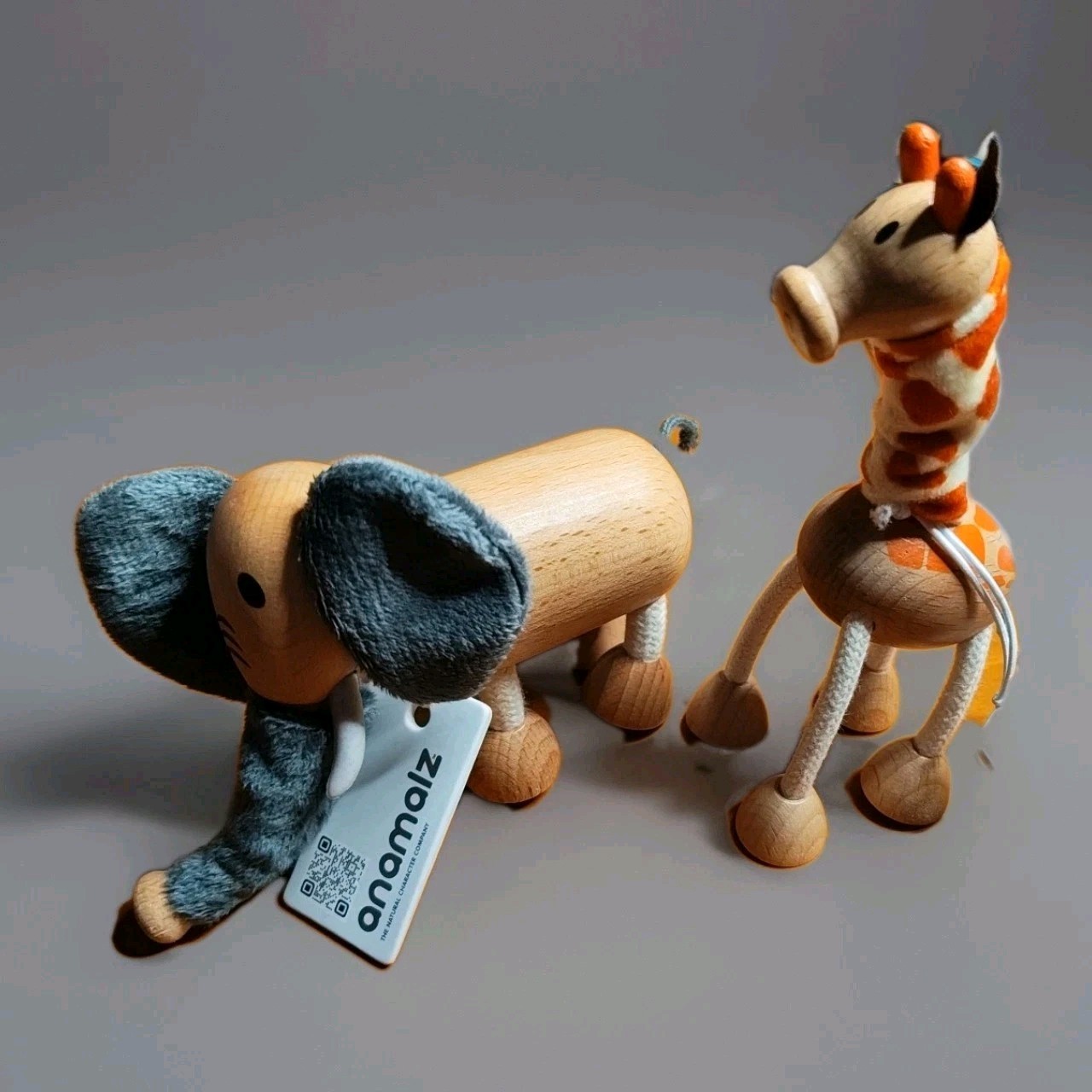Anamalz👨‍🎓 wooden Elephant And Giraffe👨‍🎓 Educational Sensory (B1)